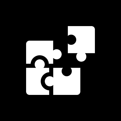 Customized Solutions Four white puzzle pieces on a black background, with three pieces connected and one partially aligned.