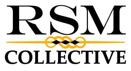 Logo with "RSM Collective" text in black. A gold, interwoven design is between "RSM" and "Collective.